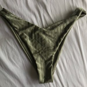 River Island high leg bikini briefs in khaki